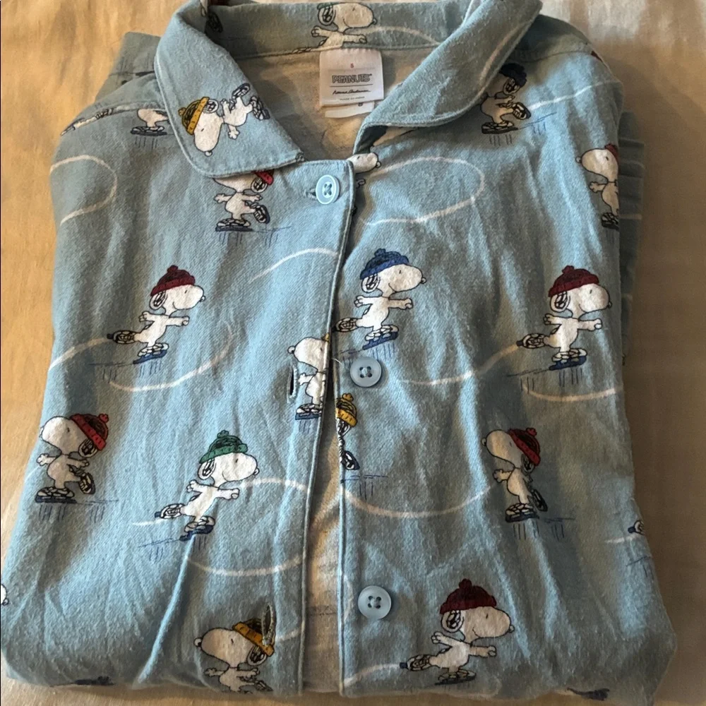 Peanuts X Hannah Anderson Light Blue Snoopy Allover pajama set